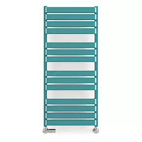 Terma Warp T Bold Designer Towel Rail 1110 x 500mm Teal 2660BTU 2 Terma Warp T Bold Designer Towel Rail 1110 x 500mm Teal 2660BTU - Image 2
