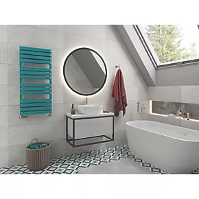 Terma Warp T Bold Designer Towel Rail 1110 x 500mm Teal 2660BTU 3 Terma Warp T Bold Designer Towel Rail 1110 x 500mm Teal 2660BTU - Image 3