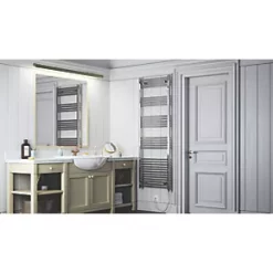 Terma Leo SIM Electric Towel Rail 1800 x 600mm Chrome 2046BTU -Towel Radiators shop 144HR A2