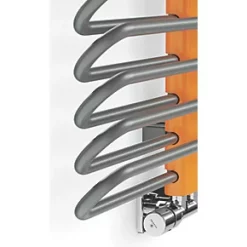 Terma Michelle Designer Towel Rail 1200 x 500mm Grey / Silver 2460BTU -Towel Radiators shop 219HR A2