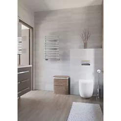 Terma Rolo Towel Designer Towel Rail 755 x 520mm Grey / Silver 1592BTU -Towel Radiators shop 228HR A4