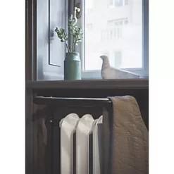 Terma Plain 2-Column Cast Iron Towel Rail 900 x 490mm White / Black 1217BTU -Towel Radiators shop 228RH A5