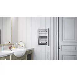Terma Leo SIM Electric Towel Rail 600 x 400mm Chrome 512BTU -Towel Radiators shop 249HR A3