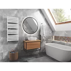 Terma Warp T Bold Designer Towel Rail 1110 x 500mm White 2660BTU -Towel Radiators shop 285RH A2