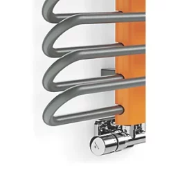 Terma Michelle Designer Towel Rail 780 x 400mm Grey / Silver 1244BTU -Towel Radiators shop 358HR A2