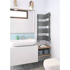 Terma Incorner Designer Towel Rail 1005 x 350mm Grey 1863BTU -Towel Radiators shop 369HR A4