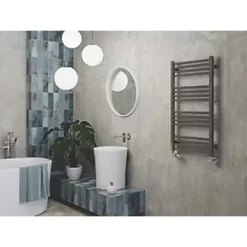 Terma Fiona Towel Rail 900 x 500mm Sparkling Grey 1323BTU -Towel Radiators shop 379RH A2