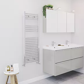 Blyss Flat Ladder Towel Radiator 1200 x 450mm Chrome 1136BTU 2 Blyss Flat Ladder Towel Radiator 1200 x 450mm Chrome 1136BTU - Image 2