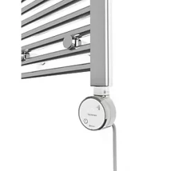 Terma Leo Electric Towel Rail with MOA Blue Element 600 x 400mm Chrome 409BTU -Towel Radiators shop 414RH A4