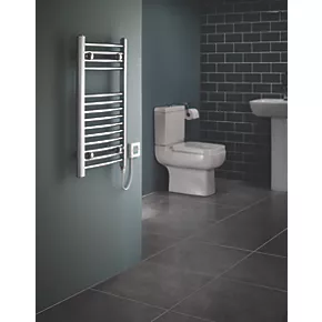 Flomasta Curved Electric Towel Radiator 700 x 400mm Chrome 512BTU 2 Flomasta Curved Electric Towel Radiator 700 x 400mm Chrome 512BTU - Image 2