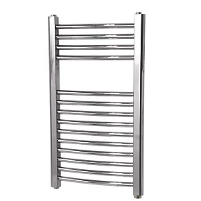 Flomasta Curved Electric Towel Radiator 700 x 400mm Chrome 512BTU 1 Flomasta Curved Electric Towel Radiator 700 x 400mm Chrome 512BTU