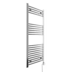 Terma Leo Electric Towel Rail with Fixed Element 1200 x 500mm Chrome 682BTU