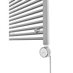 Terma Leo Electric Towel Rail with Fixed Element 1800 x 600mm Chrome 1364BTU -Towel Radiators shop 433RH A4