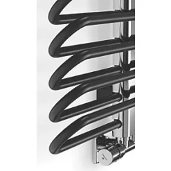 Terma Michelle Designer Towel Rail 1200 x 500mm Black / Chrome 2460BTU -Towel Radiators shop 438HR A2