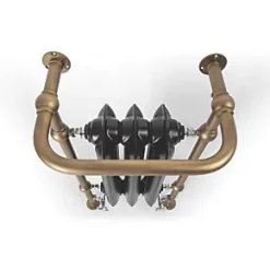 Terma Plain 2-Column Cast Iron Towel Rail 900 x 490mm Black / Brass 1217BTU -Towel Radiators shop 443RH A3