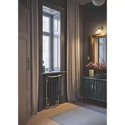 Terma Plain 2-Column Cast Iron Towel Rail 900 x 490mm Black / Brass 1217BTU -Towel Radiators shop 443RH A4