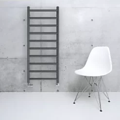 Terma Crystal Designer Towel Warmer 1200 x 500mm Grey / Silver 1365BTU -Towel Radiators shop 466HR A3