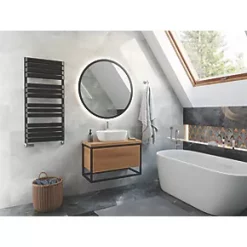 Terma Warp T Bold Designer Towel Rail 1110 x 500mm Black 2660BTU -Towel Radiators shop 479RH A2