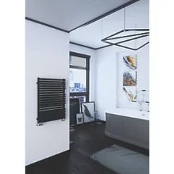 Terma Quadrus Bold Designer Towel Rail 870 x 600mm Black 2414BTU -Towel Radiators shop 482HR A2