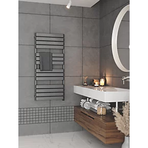 Terma Warp T One Electric Towel Rail 1110 x 500mm Grey 2046BTU 3 Terma Warp T One Electric Towel Rail 1110 x 500mm Grey 2046BTU - Image 3