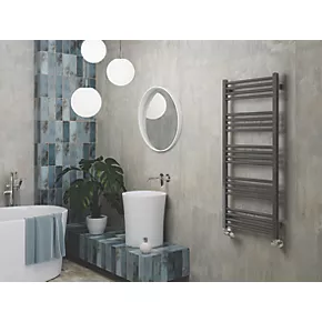 Terma Fiona Towel Rail 1140 x 500mm Sparkling Grey 1661BTU 3 Terma Fiona Towel Rail 1140 x 500mm Sparkling Grey 1661BTU - Image 3