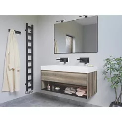 Terma Easy Heated Towel Rail 1600 x 200mm Black 1071BTU -Towel Radiators shop 549RH A2