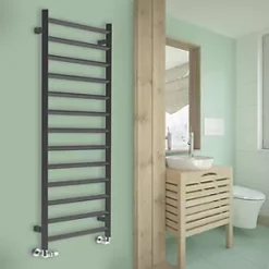 Terma Crystal Designer Towel Warmer 1560 x 500mm Grey / Silver 1778BTU 5 Terma Crystal Designer Towel Warmer 1560 x 500mm Grey / Silver 1778BTU -Towel Radiators shop 563HR A2