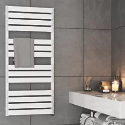 Terma Warp T One Electric Towel Rail 1110 x 500mm White 2046BTU 11 Terma Warp T One Electric Towel Rail 1110 x 500mm White 2046BTU -Towel Radiators shop 581RH A5