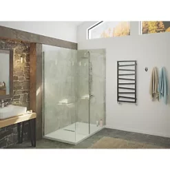 Terma Zig Zag Designer Towel Rail 1070 x 500mm Black 1384BTU -Towel Radiators shop 589RH A2