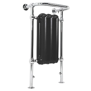 Terma Plain 2-Column Cast Iron Designer Towel Rail 900 x 490mm Black 1217BTU 2 Terma Plain 2-Column Cast Iron Designer Towel Rail 900 x 490mm Black 1217BTU - Image 2