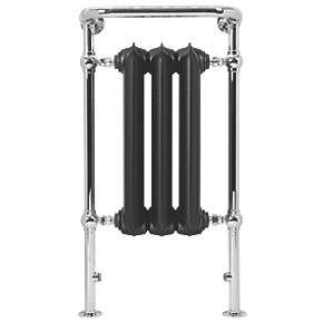 Terma Plain 2-Column Cast Iron Designer Towel Rail 900 x 490mm Black 1217BTU 1 Terma Plain 2-Column Cast Iron Designer Towel Rail 900 x 490mm Black 1217BTU