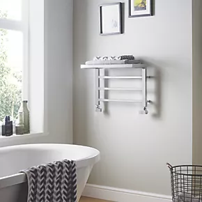 Towelrads Holyport Designer Towel Radiator 350 x 500mm Chrome 610BTU 2 Towelrads Holyport Designer Towel Radiator 350 x 500mm Chrome 610BTU - Image 2