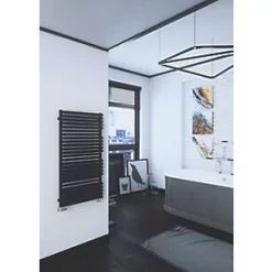 Terma Quadrus Bold Designer Towel Rail 1185 x 600mm Black 3795BTU -Towel Radiators shop 613HR A2