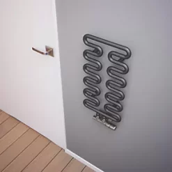 Terma Aire Designer Towel Rail 621 x 300mm Slate Grey 563BTU -Towel Radiators shop 622HR A2