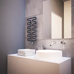 Terma Aire Designer Towel Rail 621 x 300mm Slate Grey 563BTU -Towel Radiators shop 622HR A3