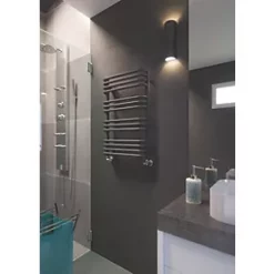 Terma Alex Designer Towel Rail 760 x 500mm Grey 1406BTU -Towel Radiators shop 624HR A2