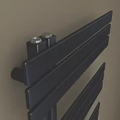 Towelrads Cobham Designer Towel Radiator 1200 x 500mm Black 1697BTU -Towel Radiators shop 652RY A2