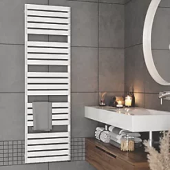 Terma Warp T One Electric Towel Rail 1695 x 500mm White 2728BTU -Towel Radiators shop 654RH A5