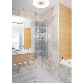 Terma Incorner Designer Towel Rail 1545 x 350mm Silver 2757BTU 4 Terma Incorner Designer Towel Rail 1545 x 350mm Silver 2757BTU - Image 4