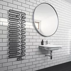 Terma Swale Designer Towel Rail 1244 x 465mm Black 1747BTU -Towel Radiators shop 666HR A3