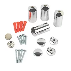 Kudox Chrome Towel Radiator Brackets 70 x 30mm Chrome