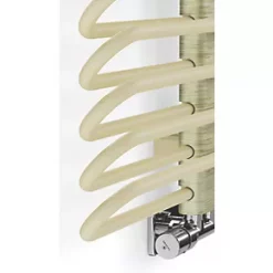Terma Michelle Designer Towel Rail 1200 x 500mm Cream / Brass 2460BTU -Towel Radiators shop 746HR A2