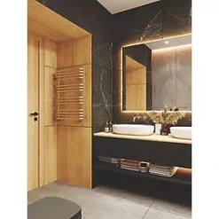 Terma Alex One Electric Towel Rail 760 x 500mm Brass 1364BTU -Towel Radiators shop 759RH A2