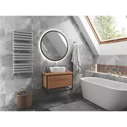 Terma Warp T Bold Designer Towel Rail 1110 x 500mm Grey 2660BTU -Towel Radiators shop 763RH A2