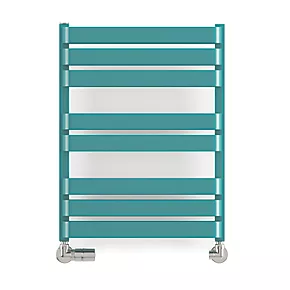 Terma Warp T Bold Designer Towel Rail 655 x 500mm Teal 1569BTU 2 Terma Warp T Bold Designer Towel Rail 655 x 500mm Teal 1569BTU - Image 2