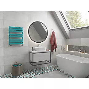 Terma Warp T Bold Designer Towel Rail 655 x 500mm Teal 1569BTU 3 Terma Warp T Bold Designer Towel Rail 655 x 500mm Teal 1569BTU - Image 3