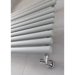 Terma Rolo Towel Designer Towel Rail 590 x 900mm Grey / Silver 2002BTU -Towel Radiators shop 906HR A5
