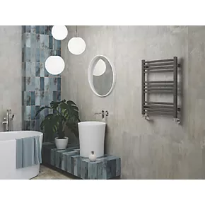 Terma Fiona Towel Rail 660 x 500mm Sparkling Grey 985BTU 3 Terma Fiona Towel Rail 660 x 500mm Sparkling Grey 985BTU - Image 3