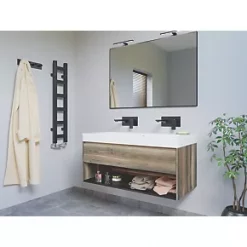 Terma Easy Heated Towel Rail 960 x 200mm Black 638BTU -Towel Radiators shop 964RH A2