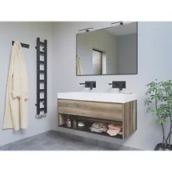 Terma Easy Heated Towel Rail 1280 x 200mm Black 856BTU -Towel Radiators shop 971RH A2
